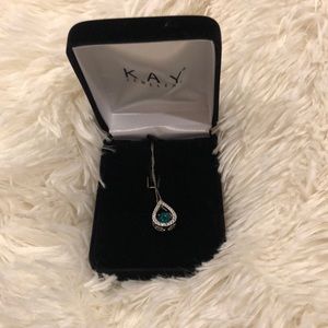 Diamond Necklace with Emerald Gemstone